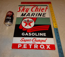VINTAGE 1962 TEXACO SKY CHIEF MARINE GASOLINE 18