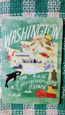 BEAUTIFUL WOODEN POST CARD WASHINGTON THE EVERGREEN STATE. SEATTLE WASHINGTON picture