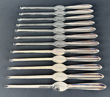 Rare Asprey London Signed Set of 12 Fine Silver Plate Lobster Picks or Forks picture