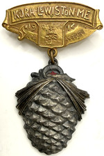 Kora Lewiston ME 1912 Dirigo Los Angeles CA Pinecone Medal Masonic Freemason picture