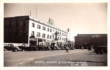 Elko Nevada Hotel Mayer and Post Office Real Photo Postcard AA115619 picture