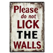 Vintage Tin PLEASE DO NOT LICK THE WALLS Sign Retro Metal Sign,Suitable For picture
