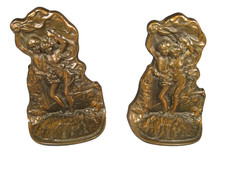Vintage Temptress w/ Lover Bronz-Met 1927 Gifthouse NYC Bookends Cast Iron picture