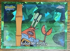 2025 Topps Chrome SpongeBob Robot Mr. Krabs #96 Sapphire Green Refractor # 4 /99 picture