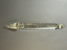 Antique 8” Spear Point Faceted Crystal Prism & Attached Faceted Crystal 9