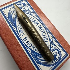 ANTIQUE William Mitchell's 0563 M Dip Pen Nib - RARE Bronze Double Grind 1800s  picture