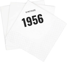 Vintage 1956 70th Birthday Cocktail Napkins, 100 Pack Black Vintage 1956 Disposa picture