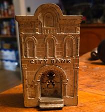 Vintage Bank Building-Shaped Metal Still Coin Bank By H.L. Judd Co. In 1950's picture