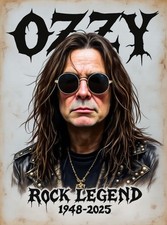 Ozzy rock legend 1948-2025 wall art metal sign picture