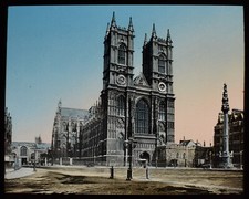 ANTIQUE Magic Lantern Slide WESTMINSTER ABBEY C1890 VICTORIAN PHOTO LONDON picture