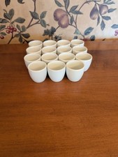 15-VINTAGE PORSGRUND SINGLE EGG CUPS PORCELAIN WHITE. 1-5/8