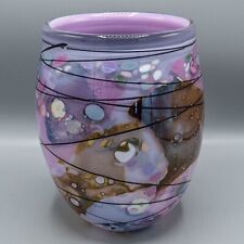 John Gerletti Hand Blown Art Glass Vase 9 3/4