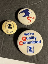 Vintage US Postal Service Employee Pinback Lot Control Hazards Eagle & Snake picture