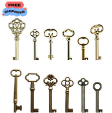 12-Key Universal Replacement Skeleton Keys Kit,Skeleton Key Set For Antique Dres picture