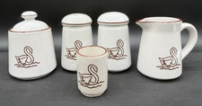 VTG Schwan's Food Company Speckled Stoneware Condiment Set New picture