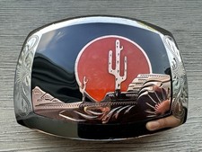vintage multi-metal Southwestern style belt buckle picture