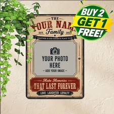 Custom Image Metal Sign Personalized Photo Upload Plaque Tin Wall Art Decor picture