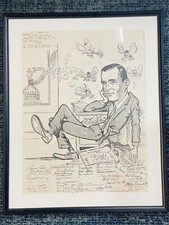 Original Eisenhower-Era Political Caricature with Staff Signatures Unframed OOAK picture