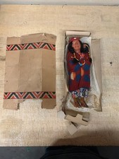 Vintage Skookum Bully Good Indian Doll with Papoose ~11”, with (rough) box picture