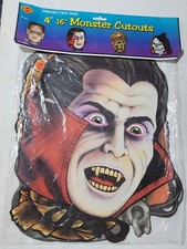 Vtg Beistle Halloween Die Cast Lot 4 Monster Cutouts New in Pkg 2 Sides Y2k  picture