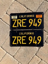 1969-1970 CALIFORNIA LICENSE PLATE PAIR DMV CLEAR/YOM Z-28 MACH 1 picture