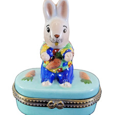 Lillian Vernon Bunny Box Hinged Limoge Type Box NEW in Original Box picture