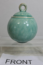 Jars France Tourron Jade Sugar Bowl With Lid Turquoise Teal Stonewear EUC picture