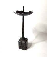 Manfred Bergmeister Brutalist Bronze Candleholder Vintage Germany MCM picture