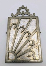 Vintage Metal Framed Mirror In Art Deco Style 4.75