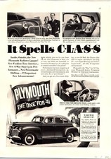 Vintage 1941 Plymouth Car Ad