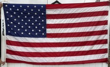 Vintage HORTIE-VAN Mfg Co. 50 Star American Flag PASADENA 5x8 LARGE XL RARE picture