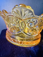 VTG 60’s Crown Fostoria Amber yellow Fancy Bowl*Beautiful*Princess Bowl picture