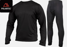 Polartec Peckham Level 1 Black Silk Weight Thermal Top Bottom Set Small Regular picture