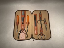 Vintage Stellar Western Germany Manicure Grooming Set Kit Leather Case picture