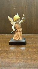 Vintage Pasquini Italy Hand-Painted Angel Figurine w/ Lantern – Wood Base picture