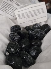 14 Large Apache Tear Obsidian Tumbled Stones Lot 1.5