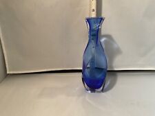 Royal Gallery Cobalt Sapphire Blue Crystal Swirl Bud Vase Italy 8” 1997 picture