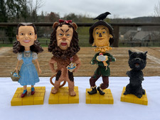 Wizard of Oz Bobblehead Lot of 4 - Dorothy Lion Scarecrow Toto Yellow Brick Road picture