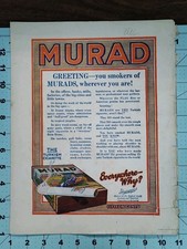 Original Circa 1918 Murad Turkish Cigarette Tobacco Magazine Print Ad 15 Cents picture