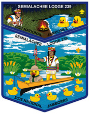 BOY SCOUT OA SEMIALACHEE 239 SUWANNEE RIVER 2026 JAMBOREE 2-PATCH RUBBER DUCKY picture