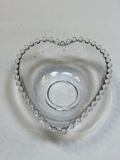 Imperial Candlewick Hobnail Clear Glass Dish Heart Shaped Candy Bowl Vintage Old picture