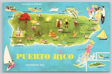 Postcard Map Puerto Rico picture