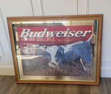 Budweiser 1999 King Of Beers Pointer Hunting Dog Wood Frame Mirror 35 x 27 picture