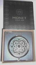 MONET Silver Tone Metal & Rhinestone Elegant Compact 2 3/4
