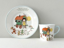 Vintage SHELLEY Mabel Lucie Attwell Plate & Cup Set Little Man Caravan England picture