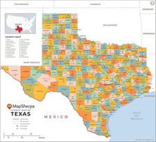 Texas Counties Map - Large - 48