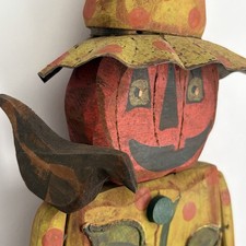 Primitive Folk Art Halloween Pumpkin Jack-o-Lantern Wood Wall Hanging 24