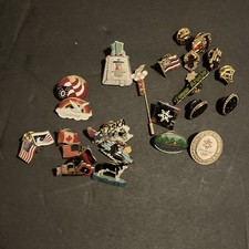 Vintage Set (23) Various Olympics AMA State Pins Complete with Backings picture