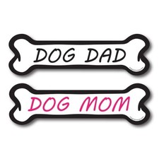 Dog Dad and Dog Mom, 2 Pack Dog Bone Car Magnets- 2 x 7