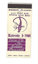 The Golden Pheasant Restaurant- New York City  Matchcover Faisan d'Or picture